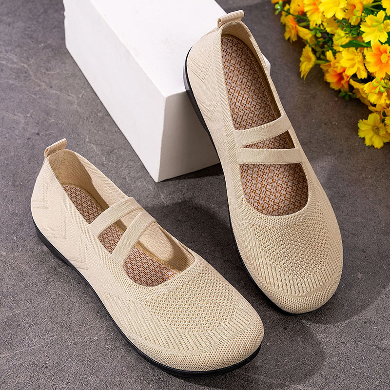 Damskie wsuwane buty z przewiewnej dzianiny typu Flyknit