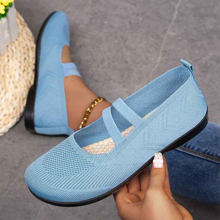 Damskie wsuwane buty z przewiewnej dzianiny typu Flyknit