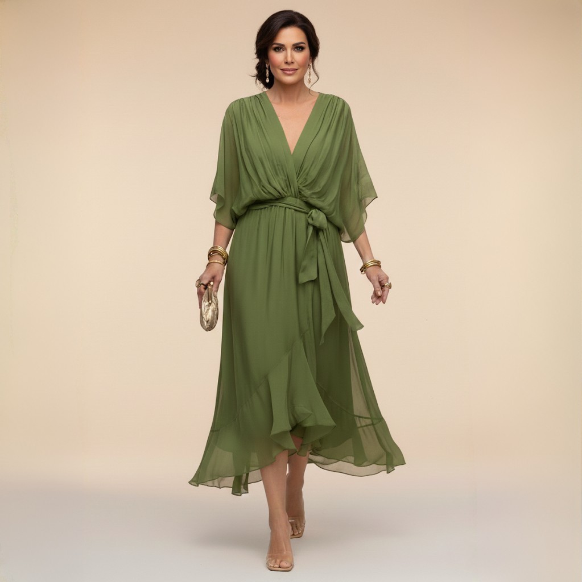 Natalia Zofia | Elegant belted dress