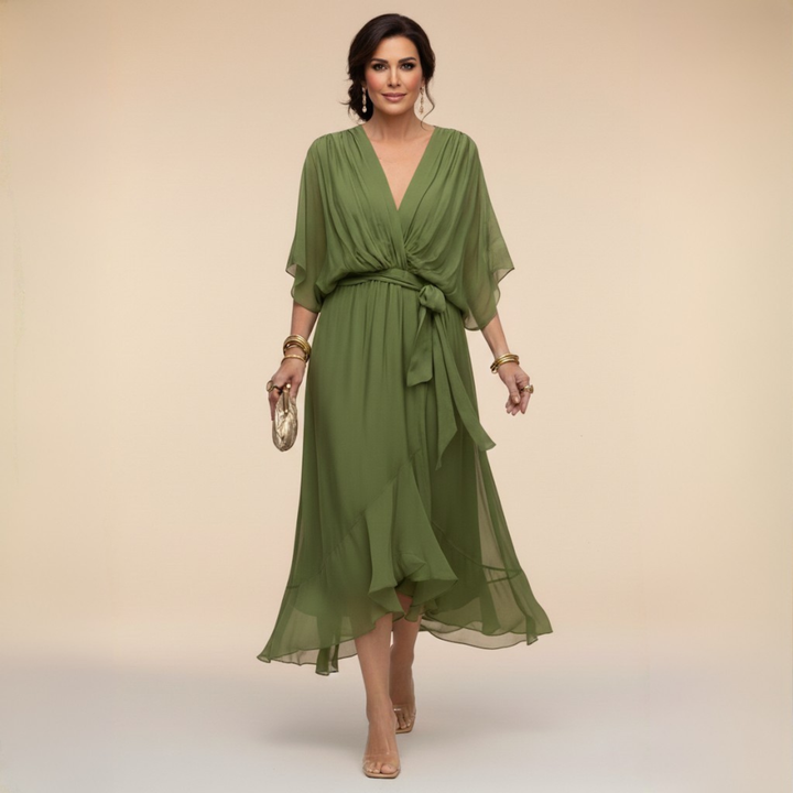 Paula | Elegancka sukienka z paskiem