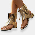 Doriane | Metallic zip-up sandals