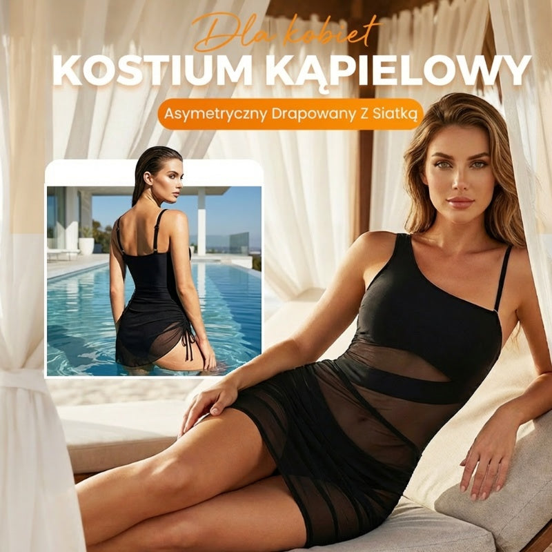 Natalia Zofia | Damski kostium kąpielowy typu kombinezon z delikatnym prześwitem