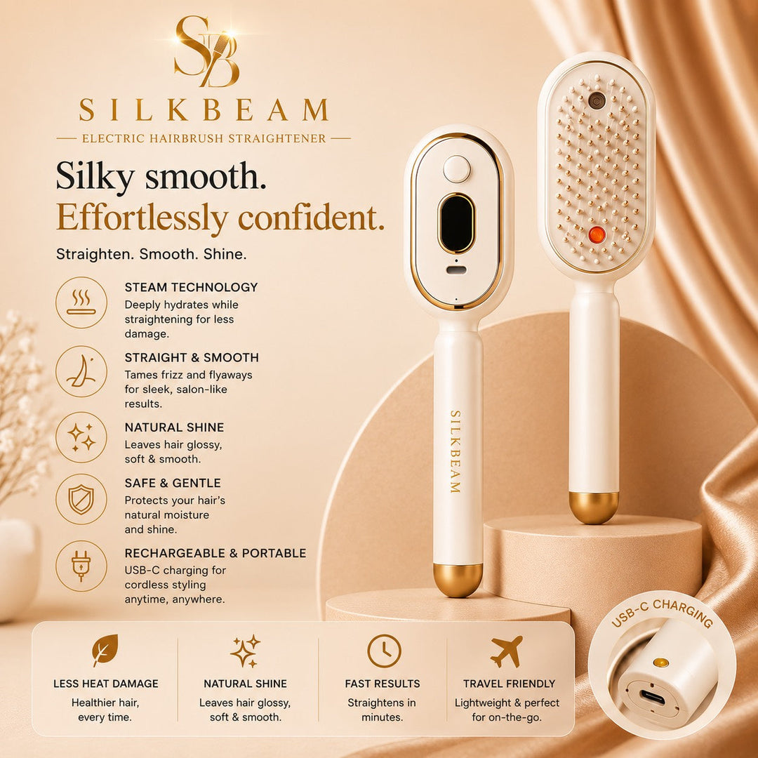SilkBeam - Electric Hairbrush Straightener