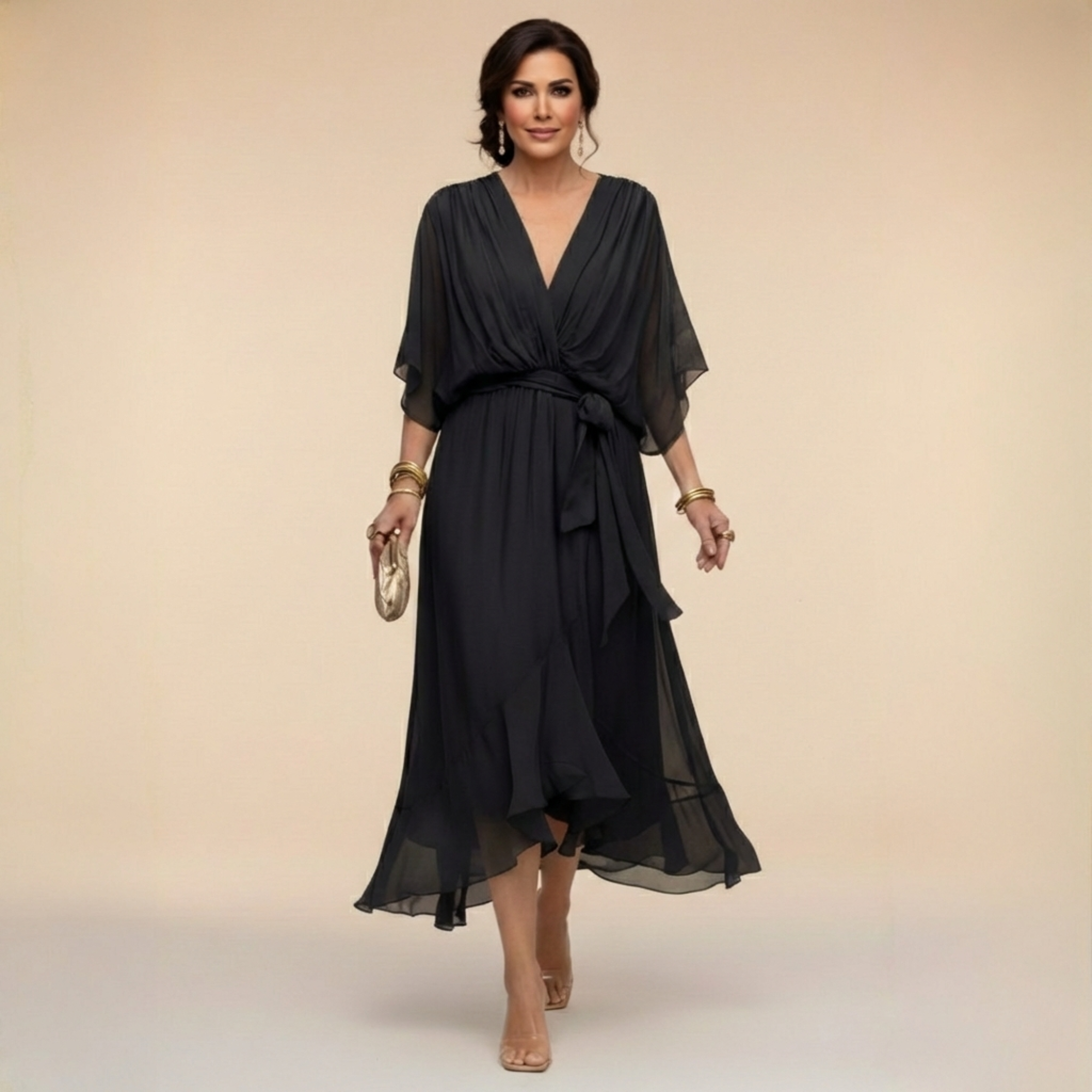Natalia Zofia | Elegant belted dress