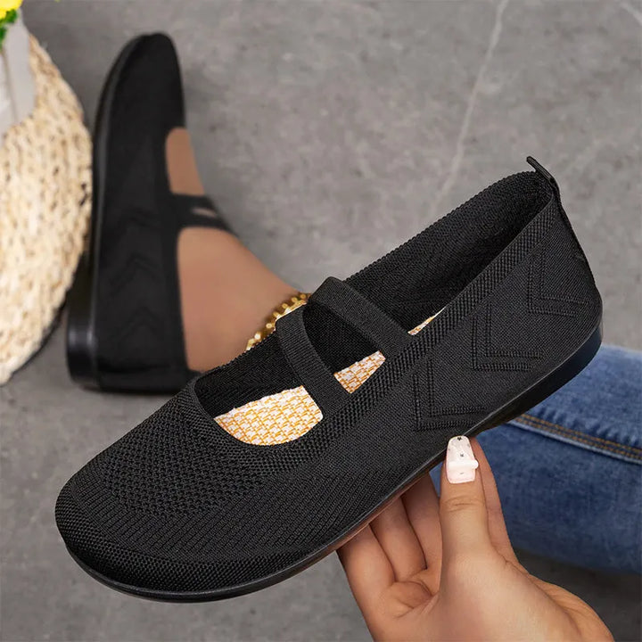 Damskie wsuwane buty z przewiewnej dzianiny typu Flyknit