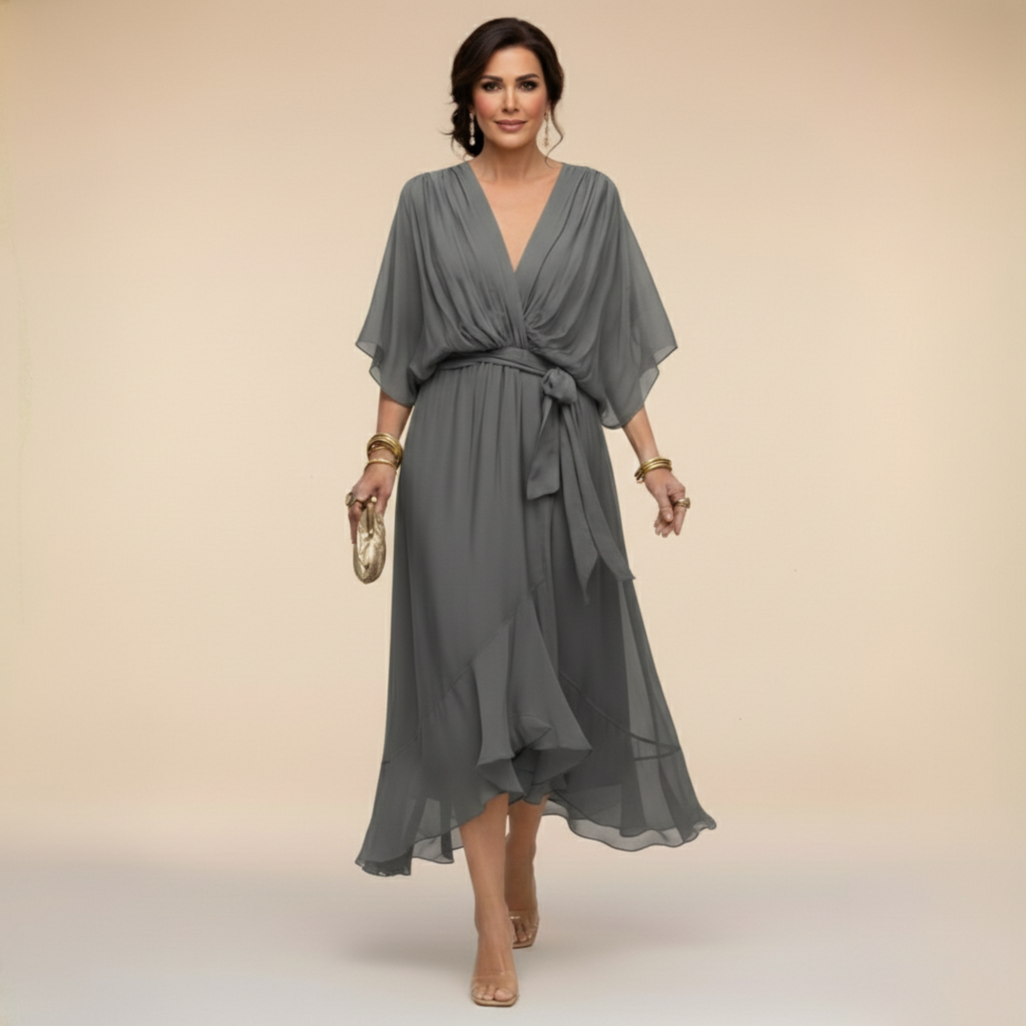 Natalia Zofia | Elegant belted dress