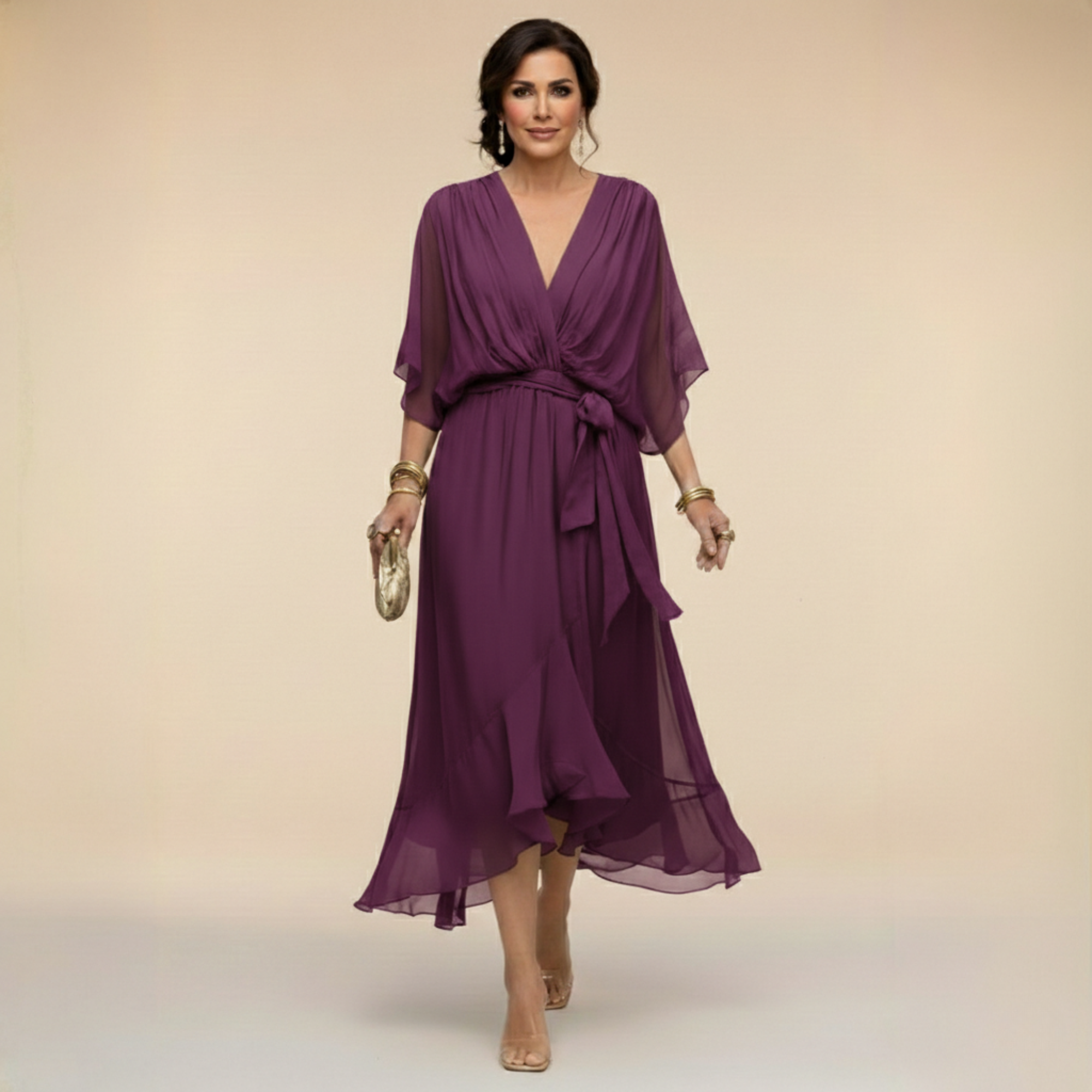 Natalia Zofia | Elegant belted dress