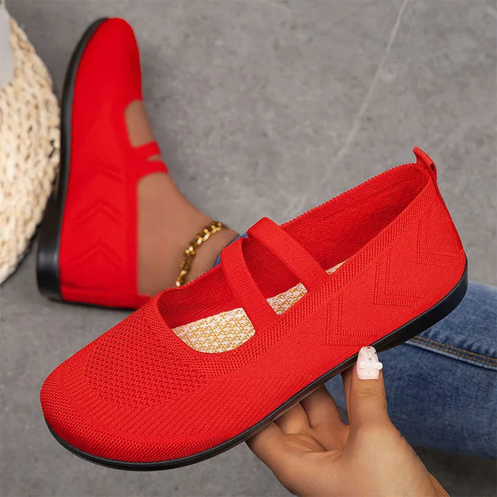 Damskie wsuwane buty z przewiewnej dzianiny typu Flyknit