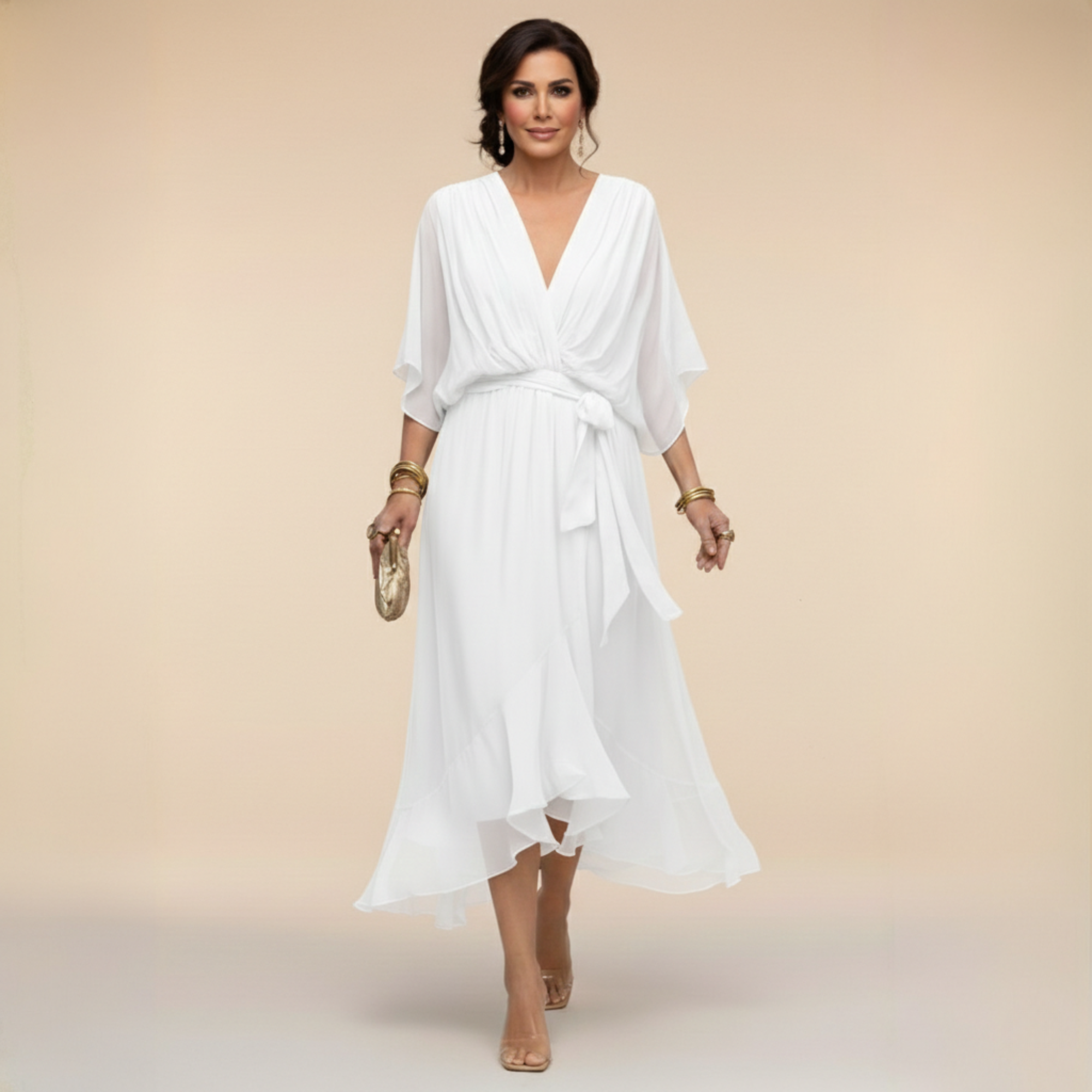 Natalia Zofia | Elegant belted dress