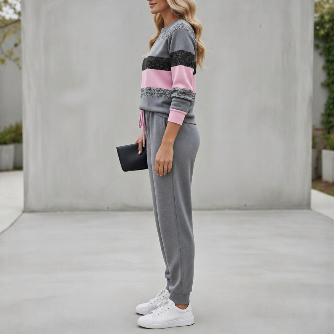 Natalia Zofia | Striped tracksuit set