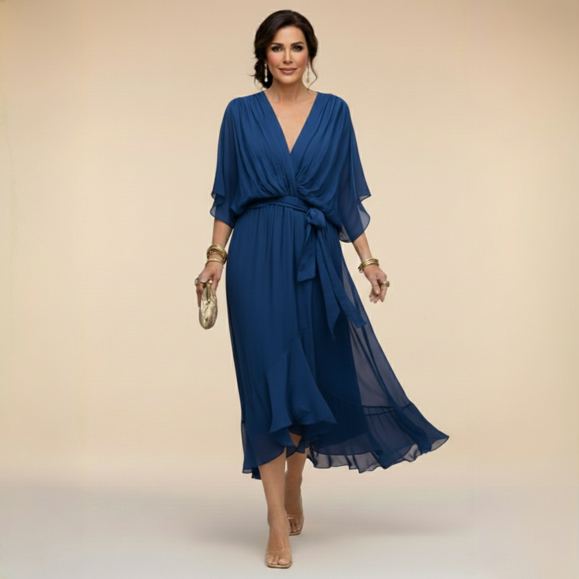 Natalia Zofia | Elegant belted dress