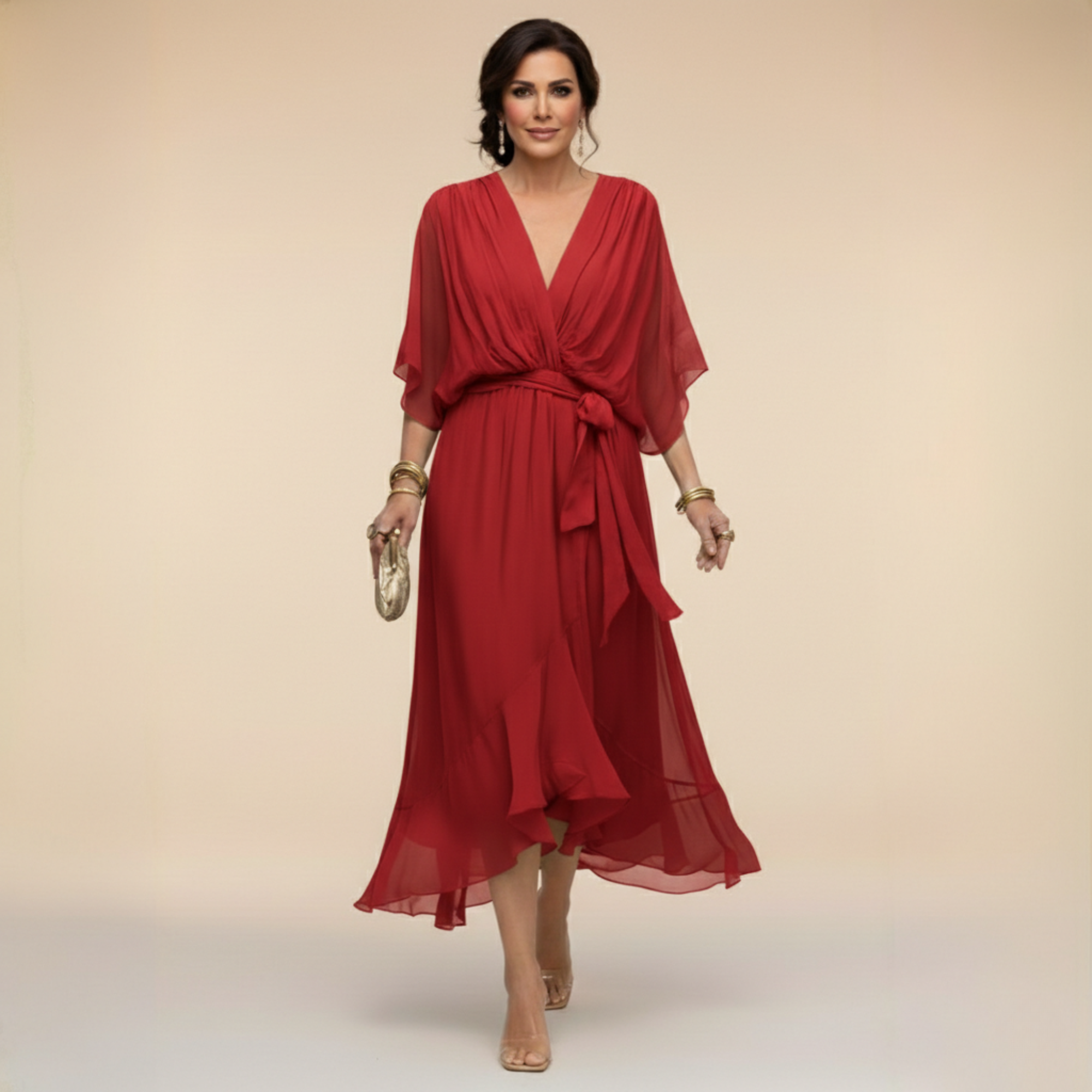 Natalia Zofia | Elegant belted dress