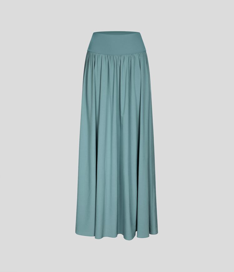 Breezeful™ Spódnica maxi typu casual z wysokim stanem, rozcięciem i dwoma warstwami, zwiewna i szybkoschnąca