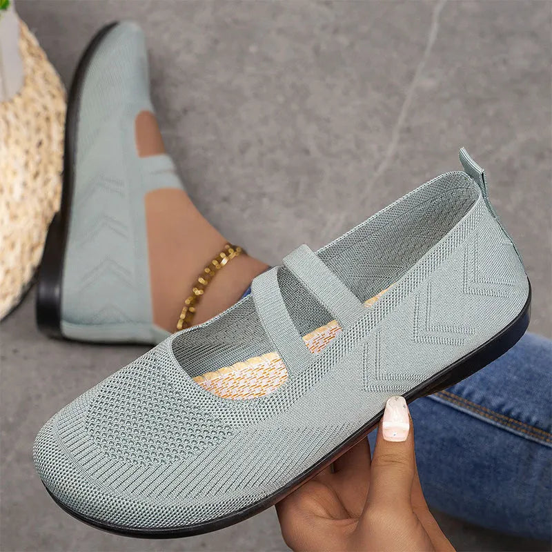Damskie wsuwane buty z przewiewnej dzianiny typu Flyknit