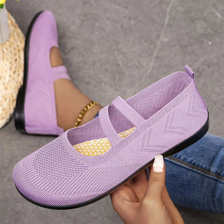 Damskie wsuwane buty z przewiewnej dzianiny typu Flyknit