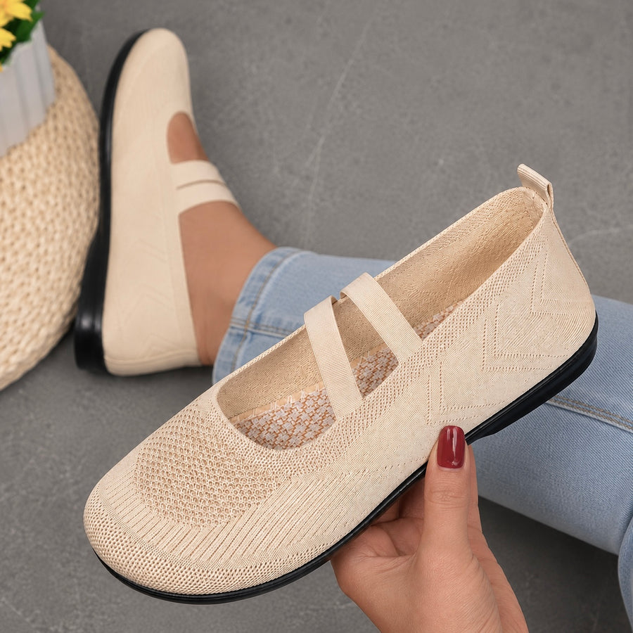 Angelika - Damskie wsuwane buty z przewiewnej dzianiny typu Flyknit