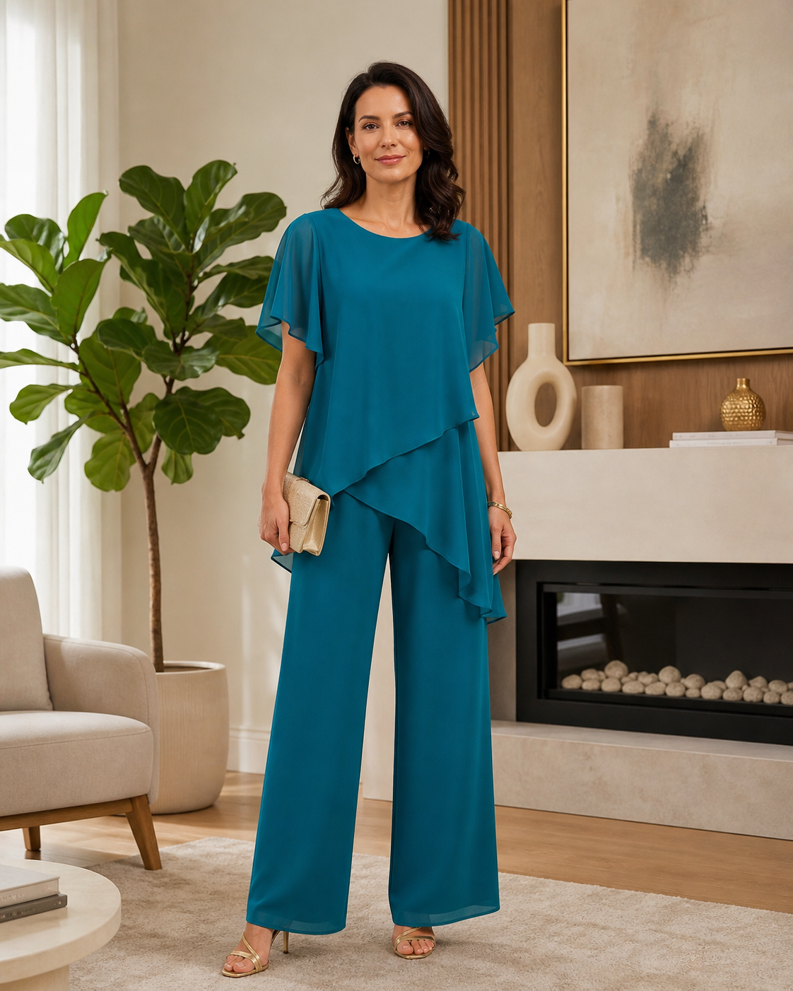 Natalia Zofia | Elegancki komplet z szyfonu