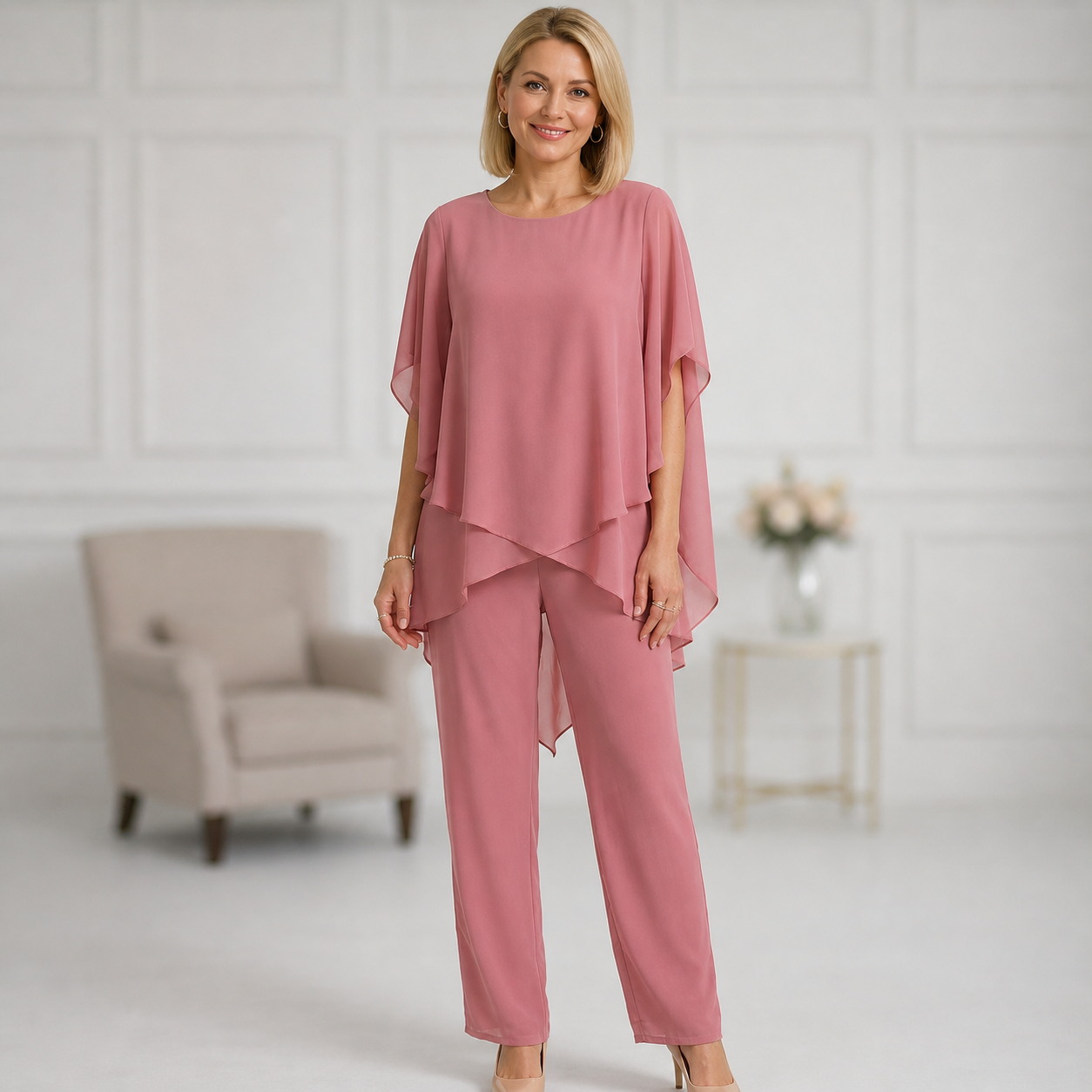 Natalia Zofia | Elegancki komplet z szyfonu