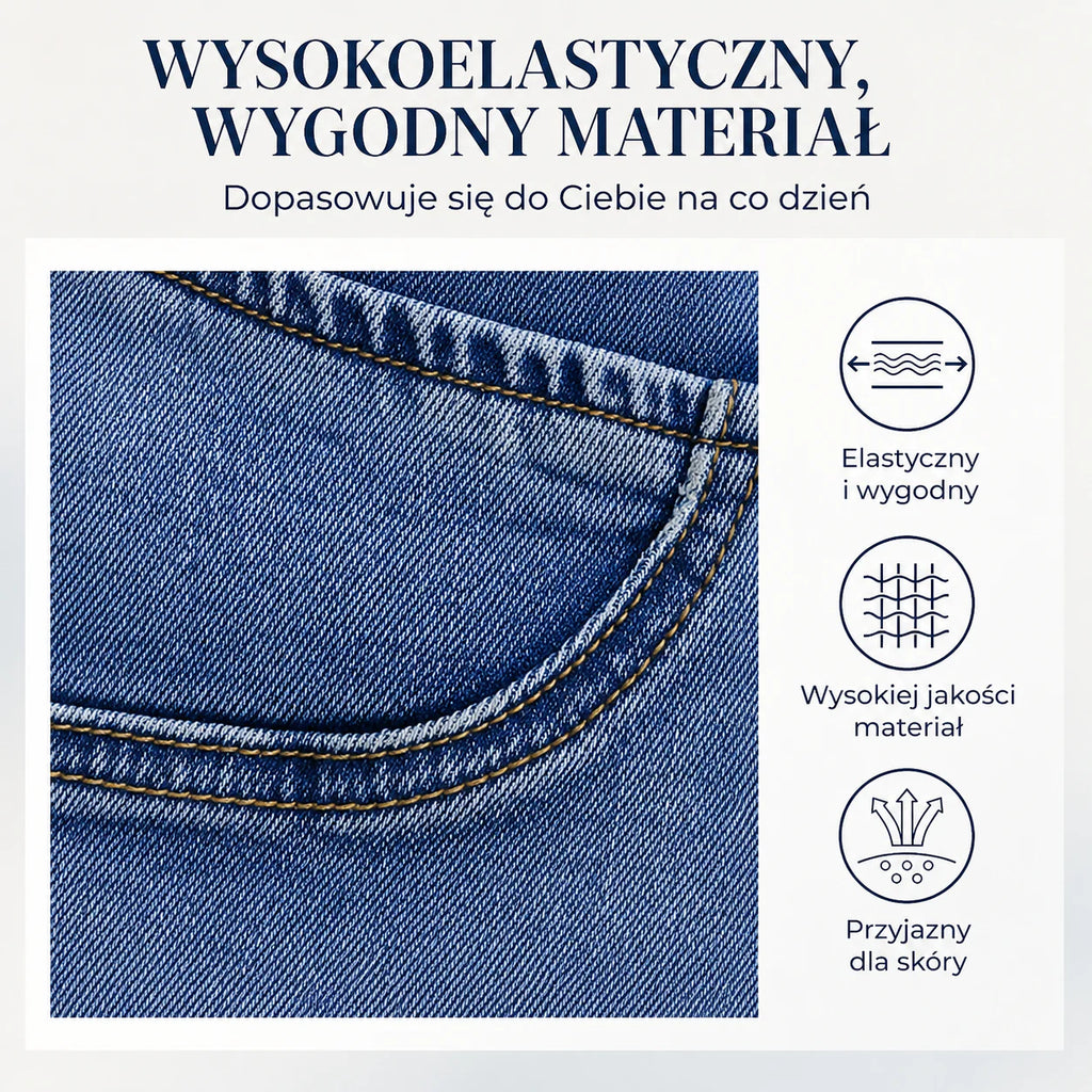 Natalia Zofia | DAMSKIE JEANSY Z WYSOKIM STANEM I ELASTYCZNYMI NOGAWKAMI