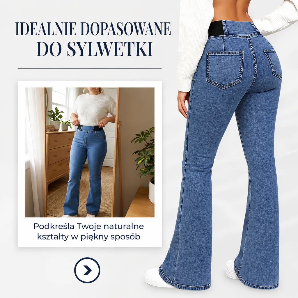 Natalia Zofia | DAMSKIE JEANSY Z WYSOKIM STANEM I ELASTYCZNYMI NOGAWKAMI