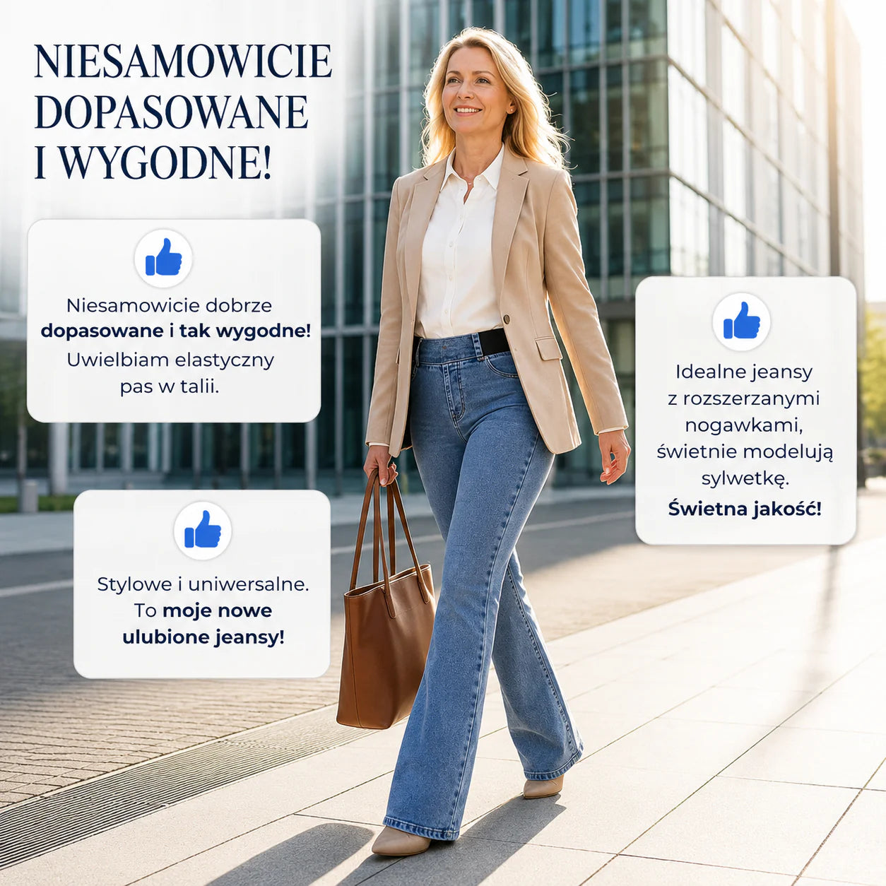 Natalia Zofia | DAMSKIE JEANSY Z WYSOKIM STANEM I ELASTYCZNYMI NOGAWKAMI