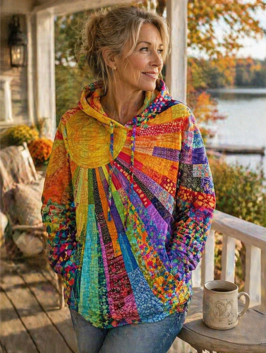 Małgosia | BLUZA BOHO Z KOLOROWYM WZOREM