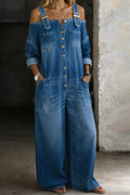 Sophia | Strapless denim jumpsuit