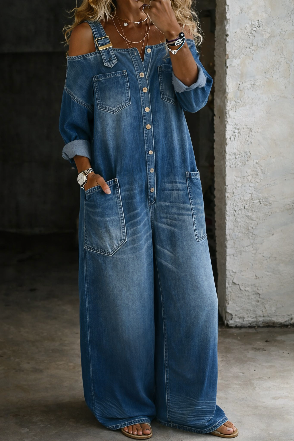 Sophia | Strapless denim jumpsuit