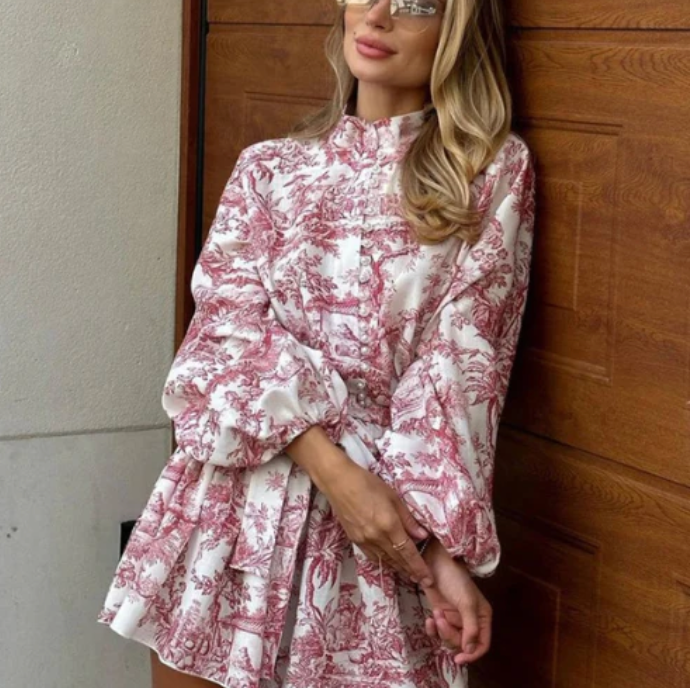 Natalia Zofia | Letnia Sukienka z Bufiastymi Rękawami