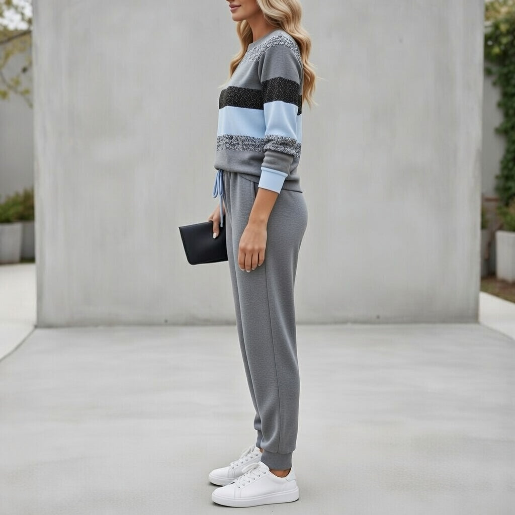 Natalia Zofia | Striped tracksuit set