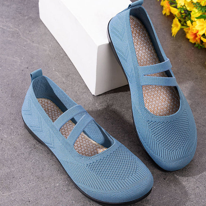 Damskie wsuwane buty z przewiewnej dzianiny typu Flyknit