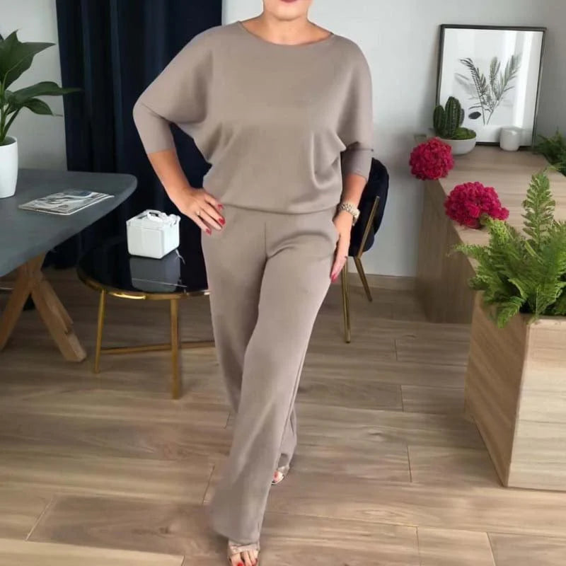 Camilla | ELEGANCKI 3-CZĘŚCIOWY ZESTAW ZAWIERAJĄCY DŁUGI KARDIGAN, TOP I SPODNIE