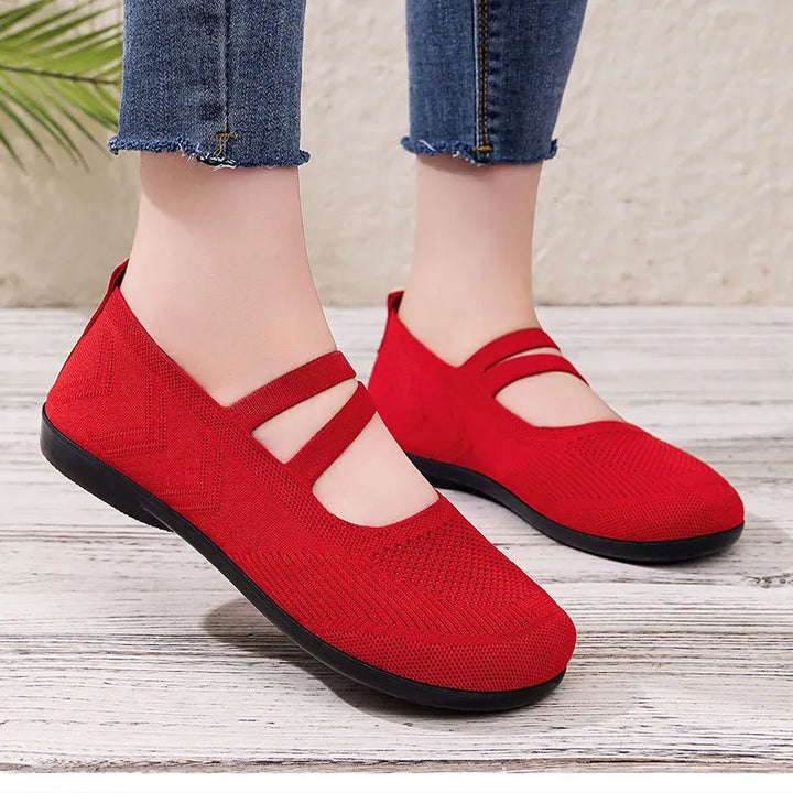 Damskie wsuwane buty z przewiewnej dzianiny typu Flyknit