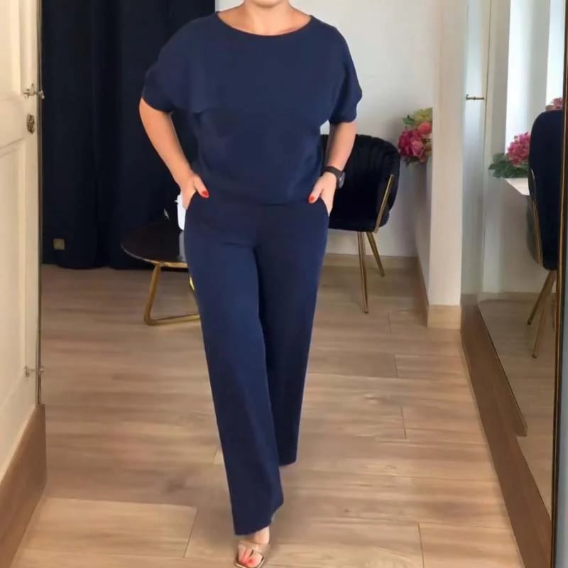 Natalia Zofia | Elegancki 3-częściowy zestaw zawierający długi kardigan, top i spodnie