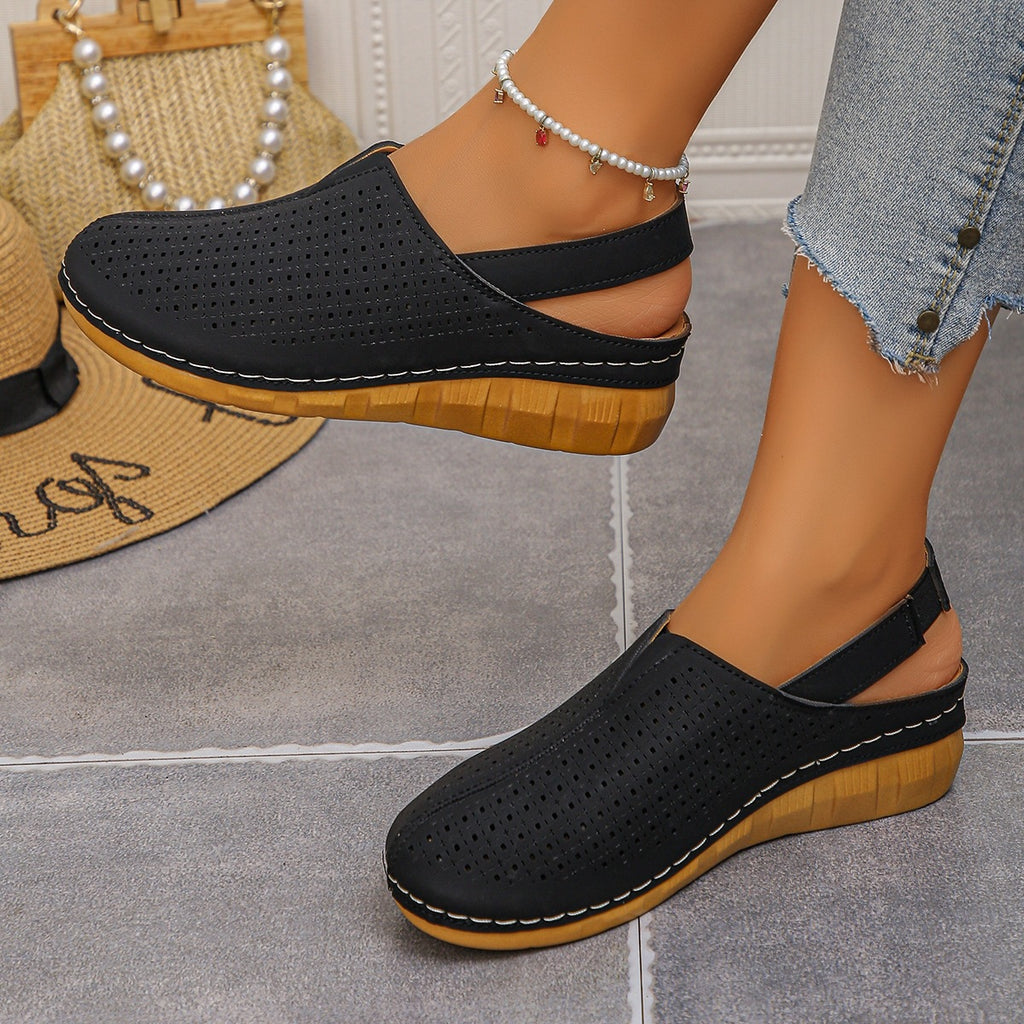 Women's casual open-work strap platform sandals