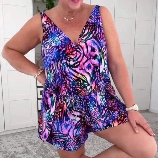 Natalia Zofia | BEZRĘKAWNY KOSTIUM KĄPIELOWY Z DEKOLTEM W SEREK