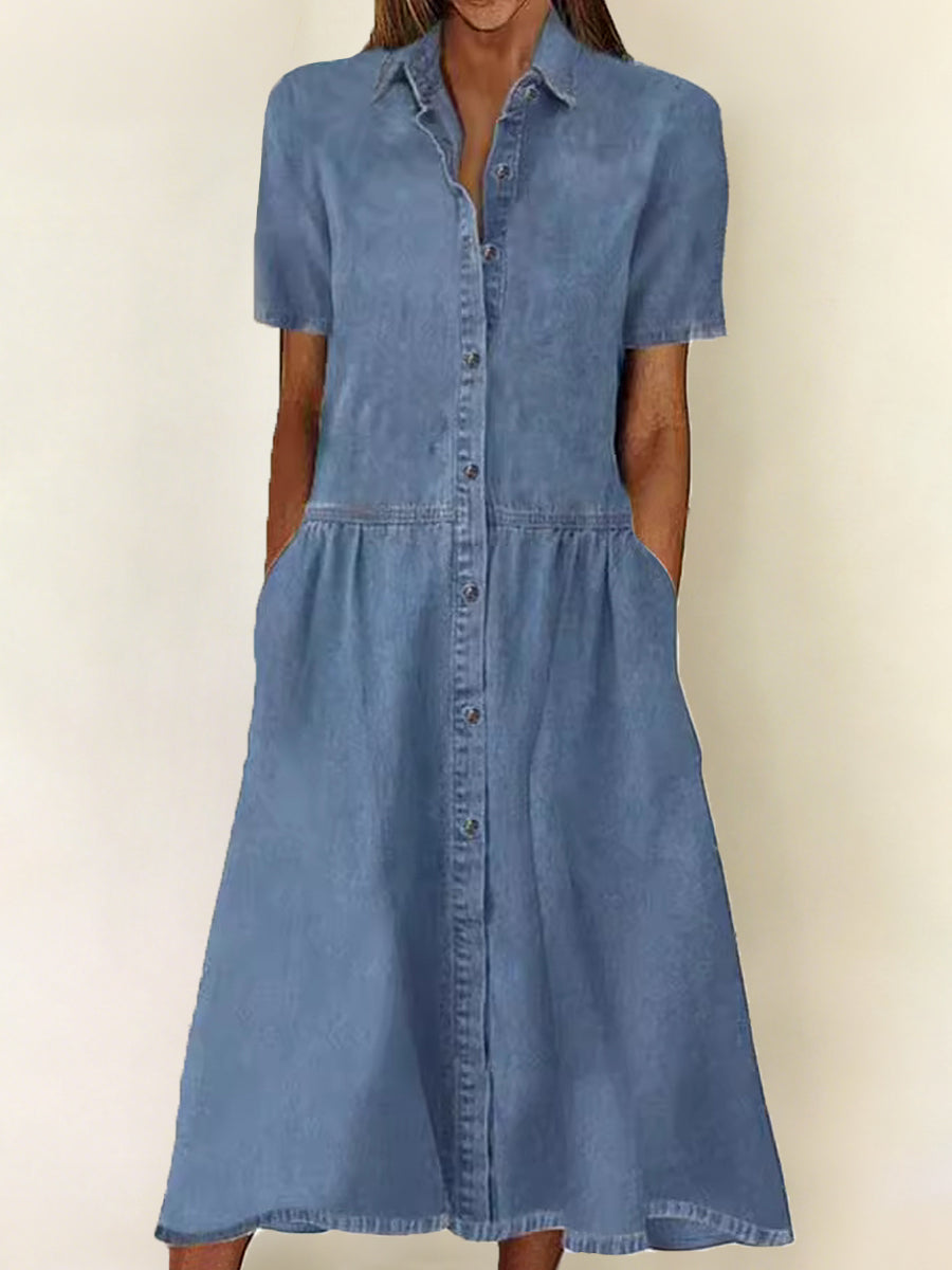 Carol | Jeans dress with short sleeves