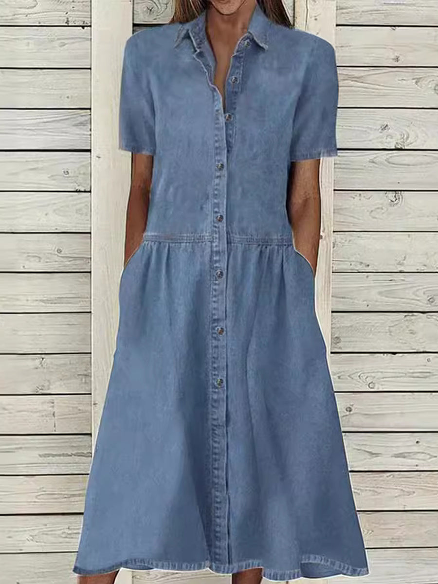 Carol | Jeans dress with short sleeves