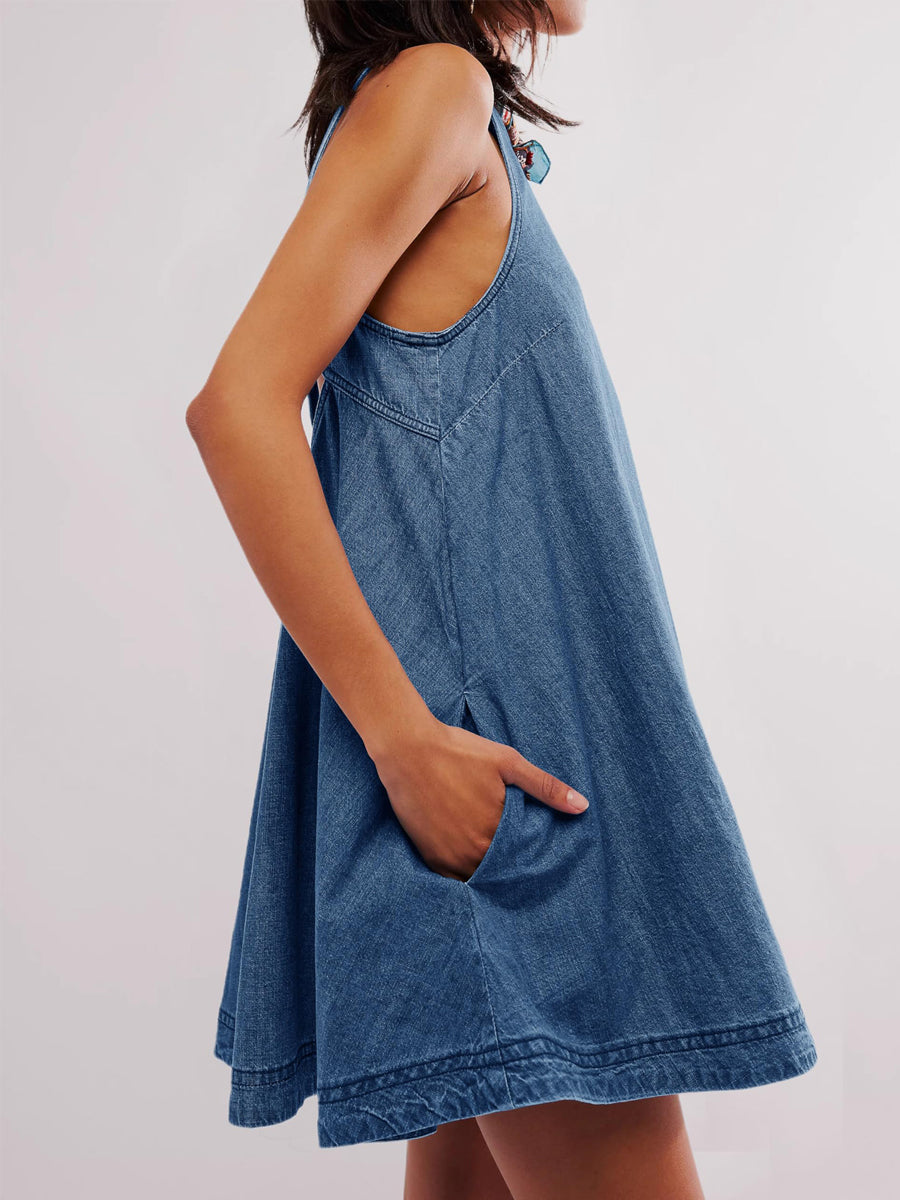 Nancy | Sleeveless Denim Mini Dress