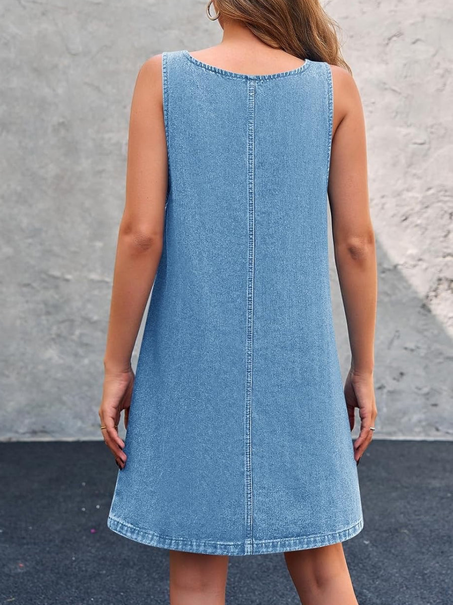 Lisa | Loose Denim Pinafore Dress